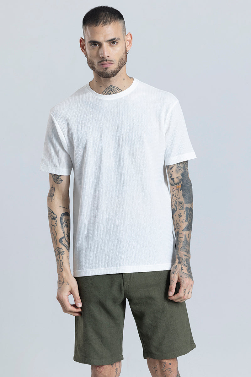 Tactile White Textured T-Shirt