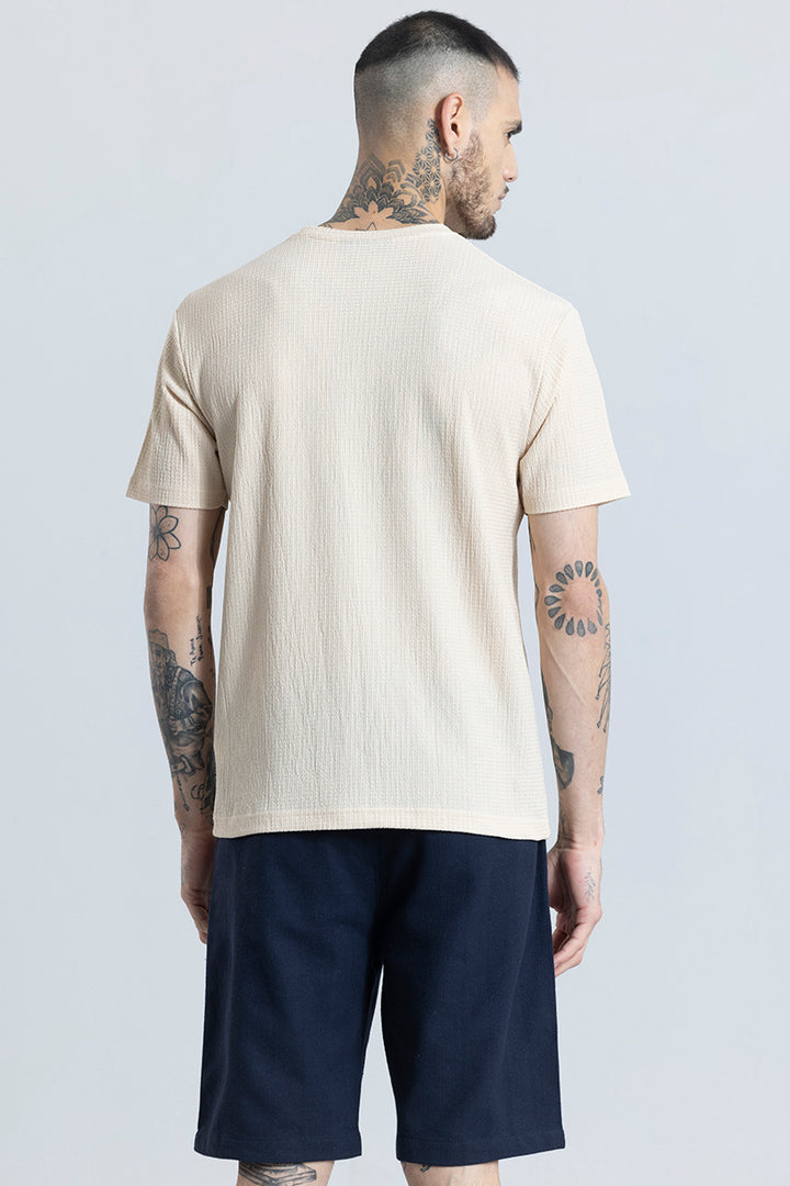 Tactile Beige Textured T-Shirt