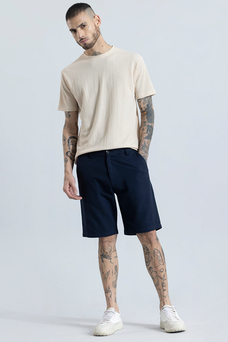 Tactile Beige Textured T-Shirt