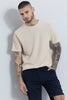 Tactile Beige Textured T-Shirt