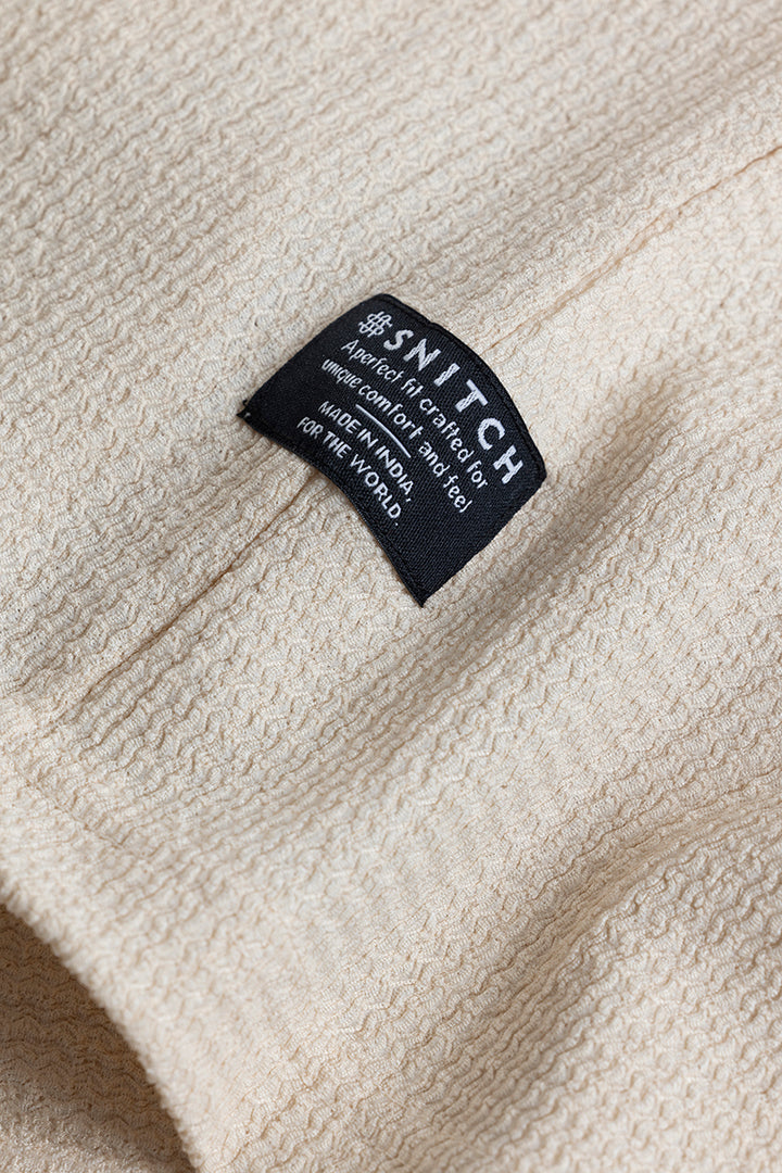 Tactile Beige Textured T-Shirt