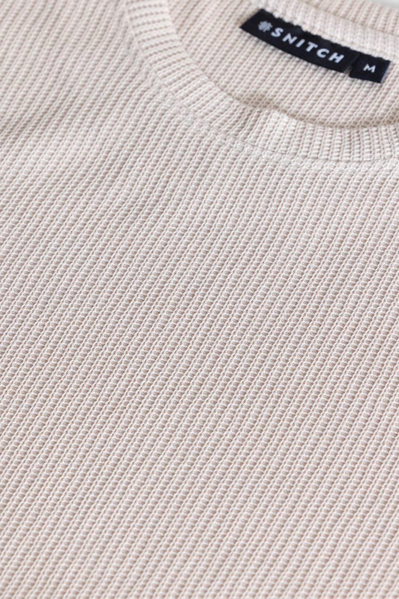 Waffle Weave Cream T-Shirt