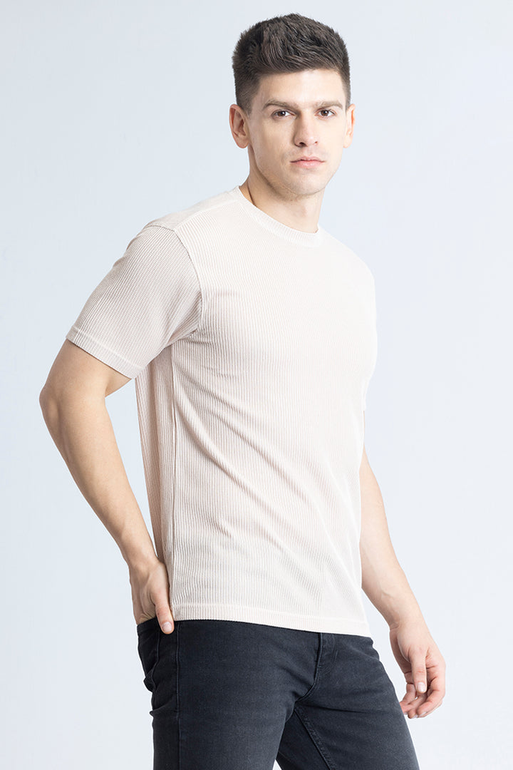 Waffle Weave Cream T-Shirt