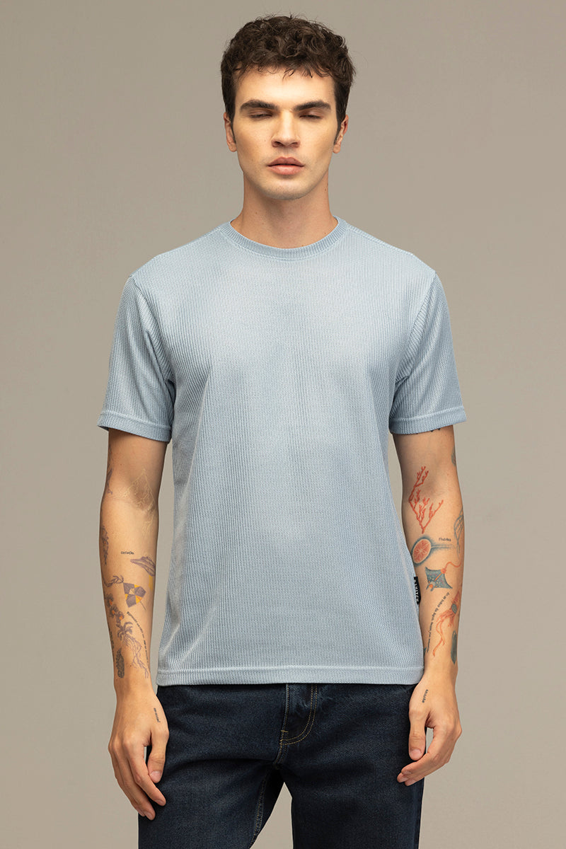 Waffle Weave Blue T-Shirt