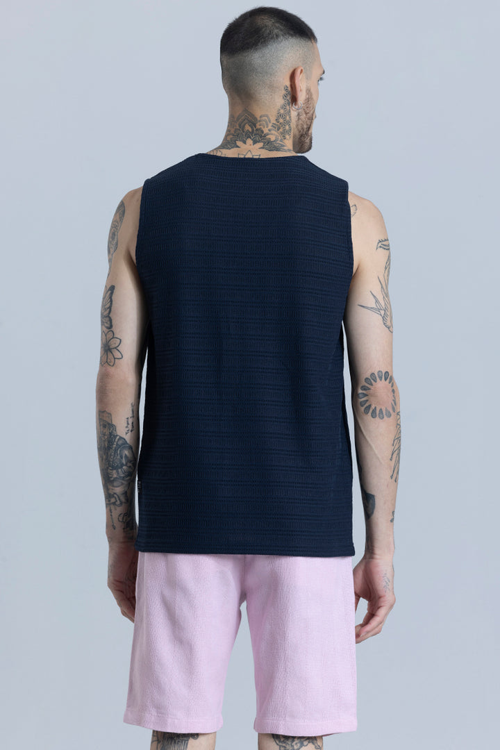 Electro Navy Sleeveless T-Shirt