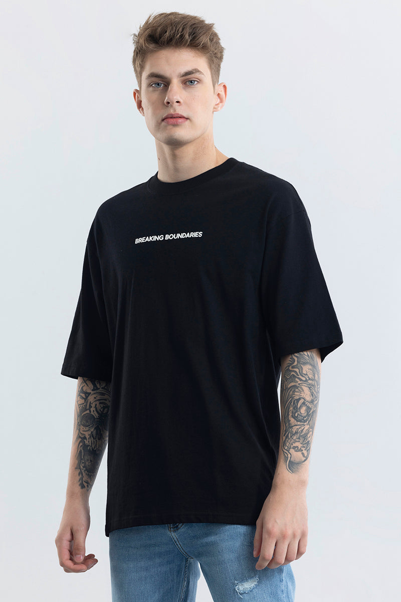 Buy Men's Snitch Breaking Boundaries Black Oversized T-Shirt Online ...