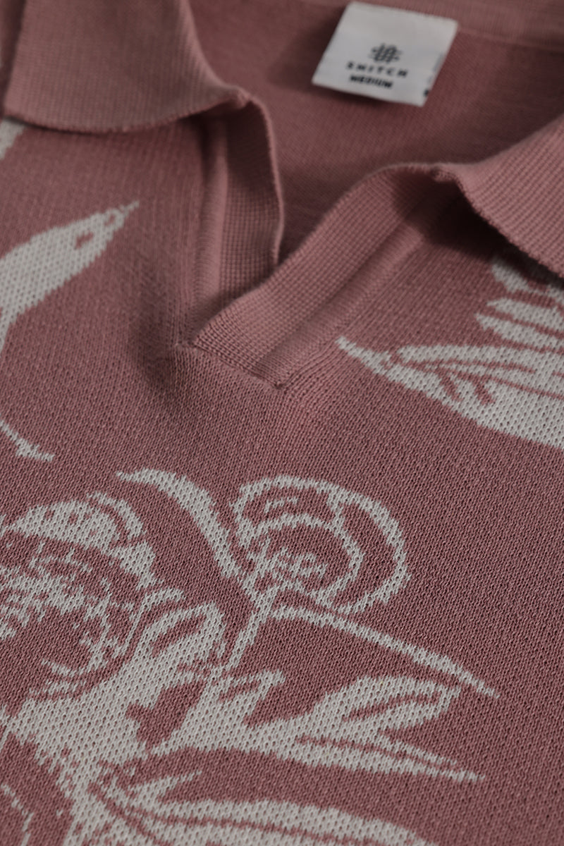 Florazure Pink Floral Polo T-shirt