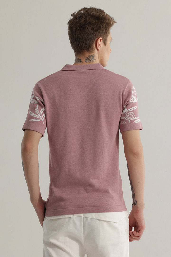 Florazure Pink Floral Polo T-shirt