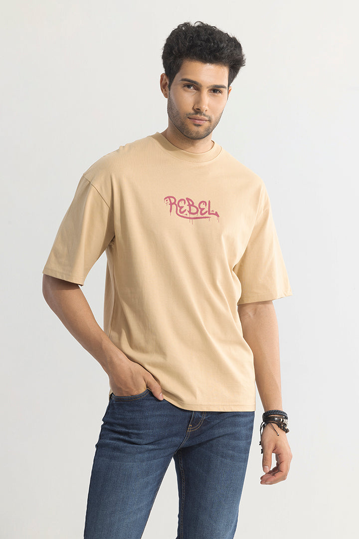 Stay Rebel Cream Oversized T-Shirt