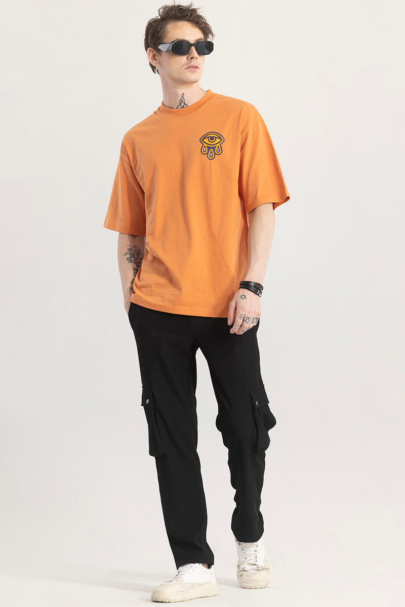 Finest Orange Graphic Oversized T-shirt