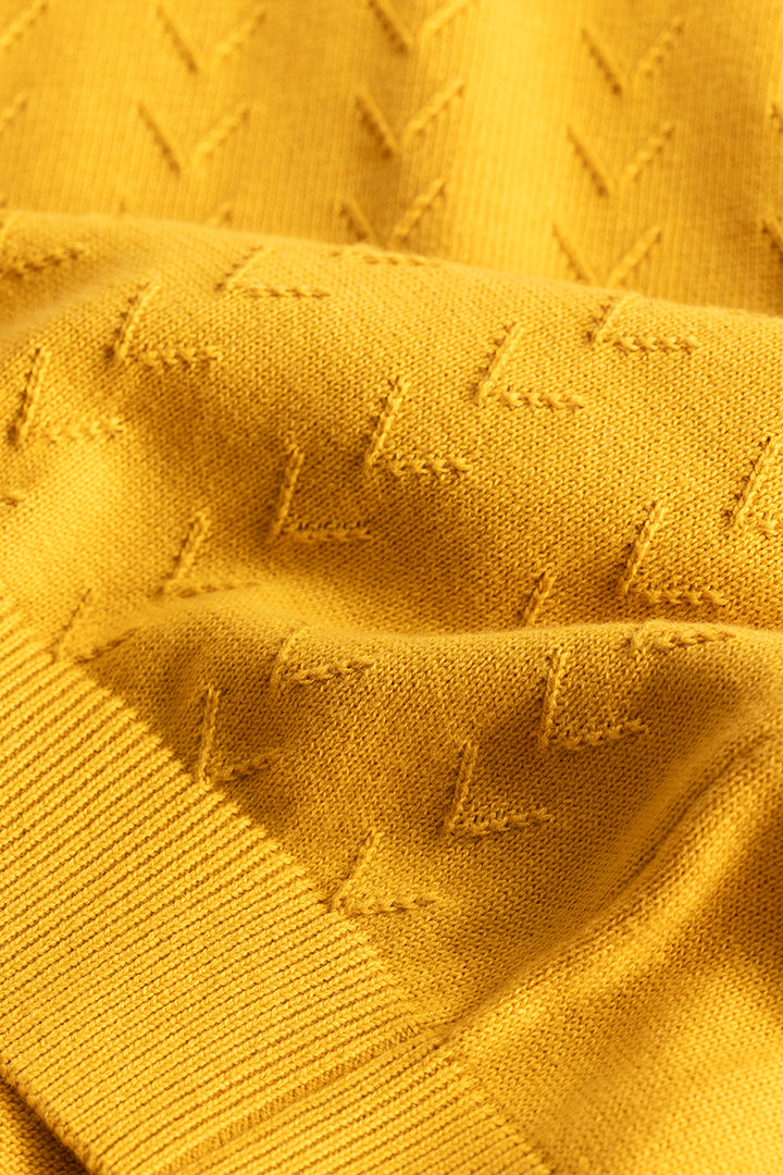 Yellow Knitted Polo T-Shirt