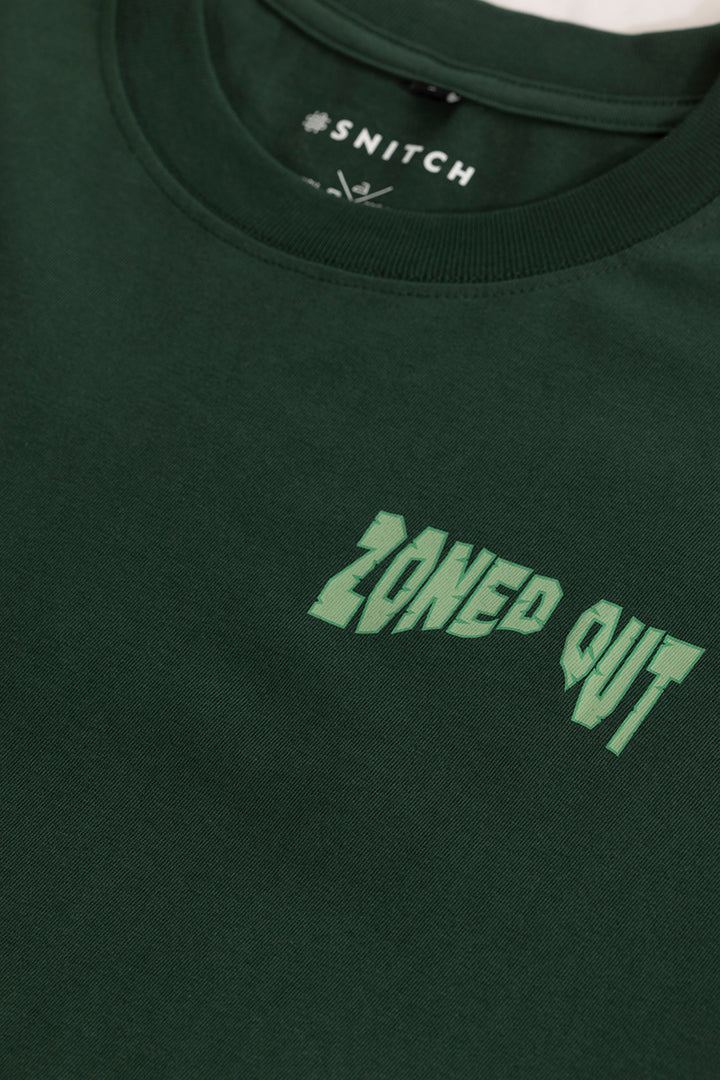 Zoned Out Dark Green Oversized T-Shirt