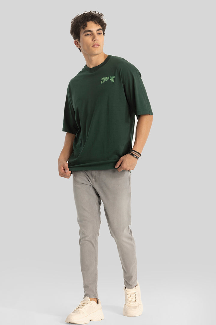 Zoned Out Dark Green Oversized T-Shirt