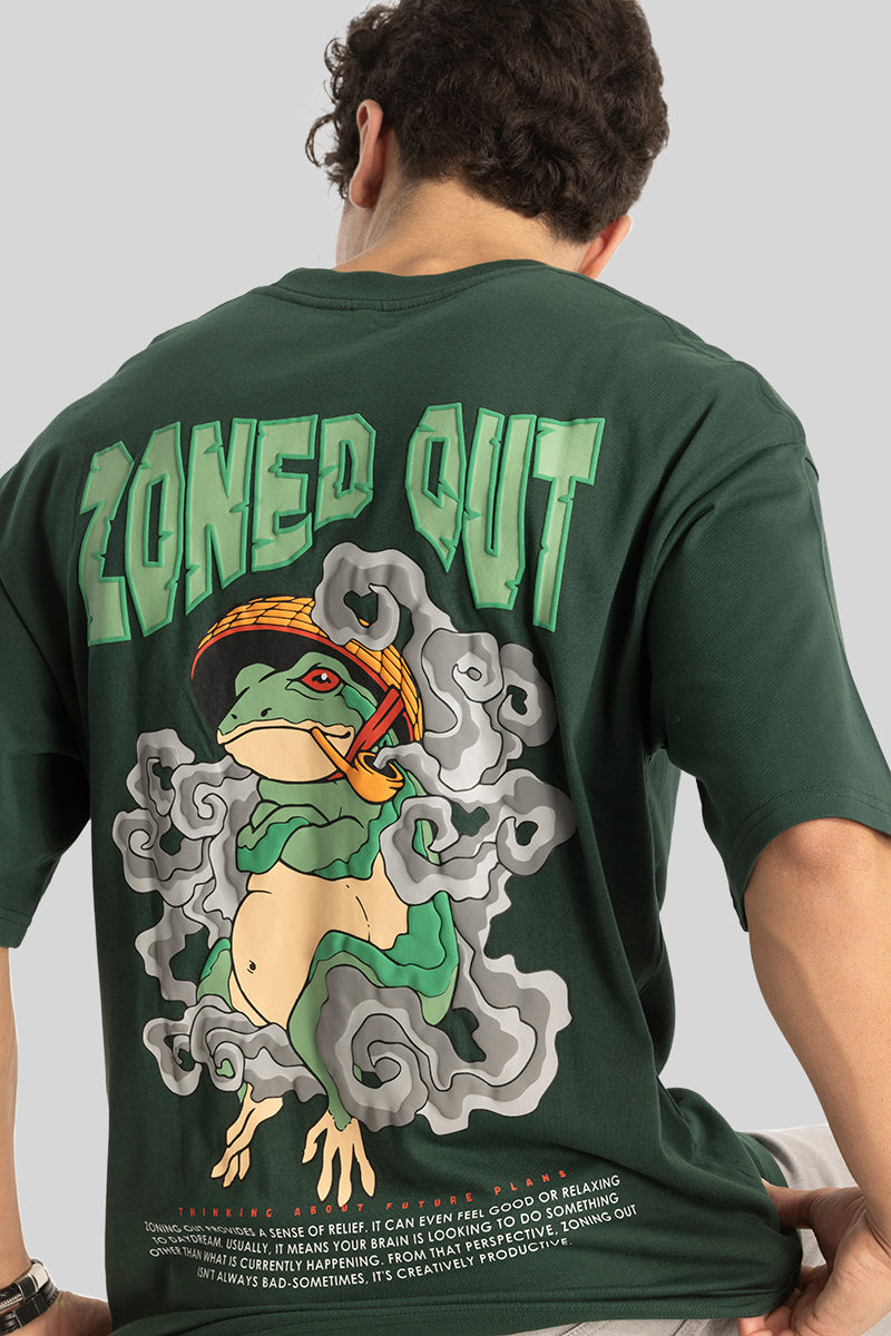 Zoned Out Dark Green Oversized T-Shirt