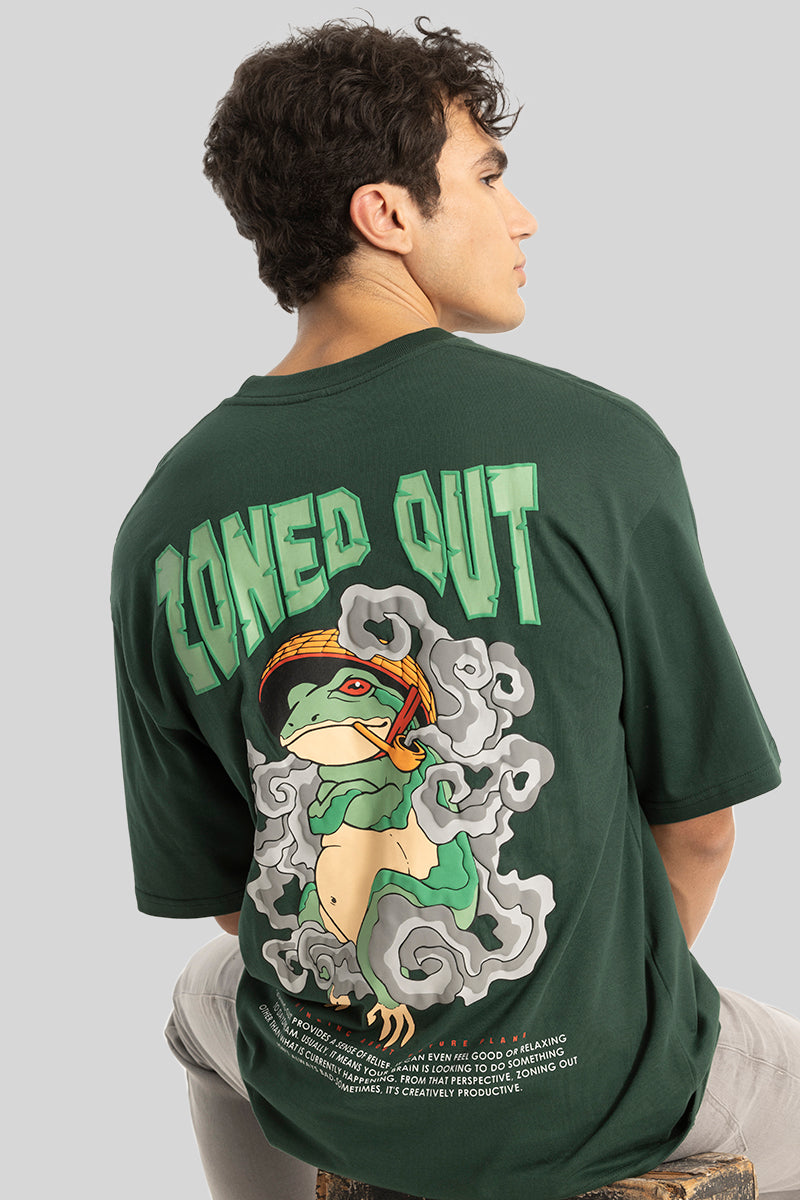 Zoned Out Dark Green Oversized T-Shirt