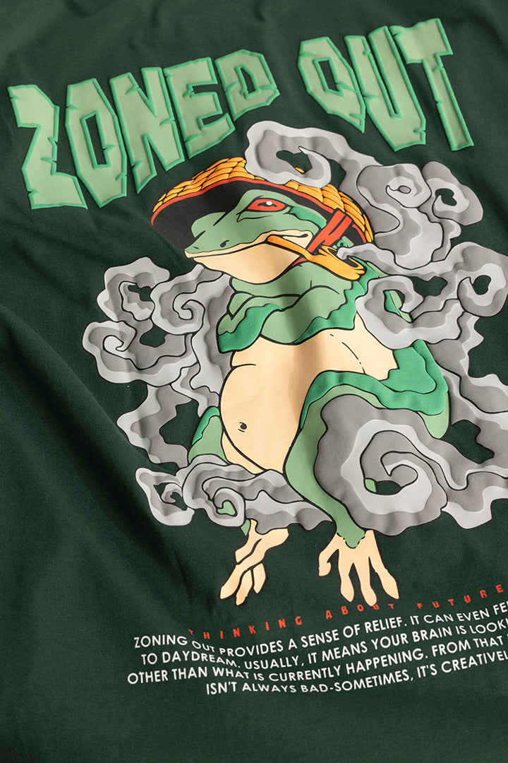 Zoned Out Dark Green Oversized T-Shirt