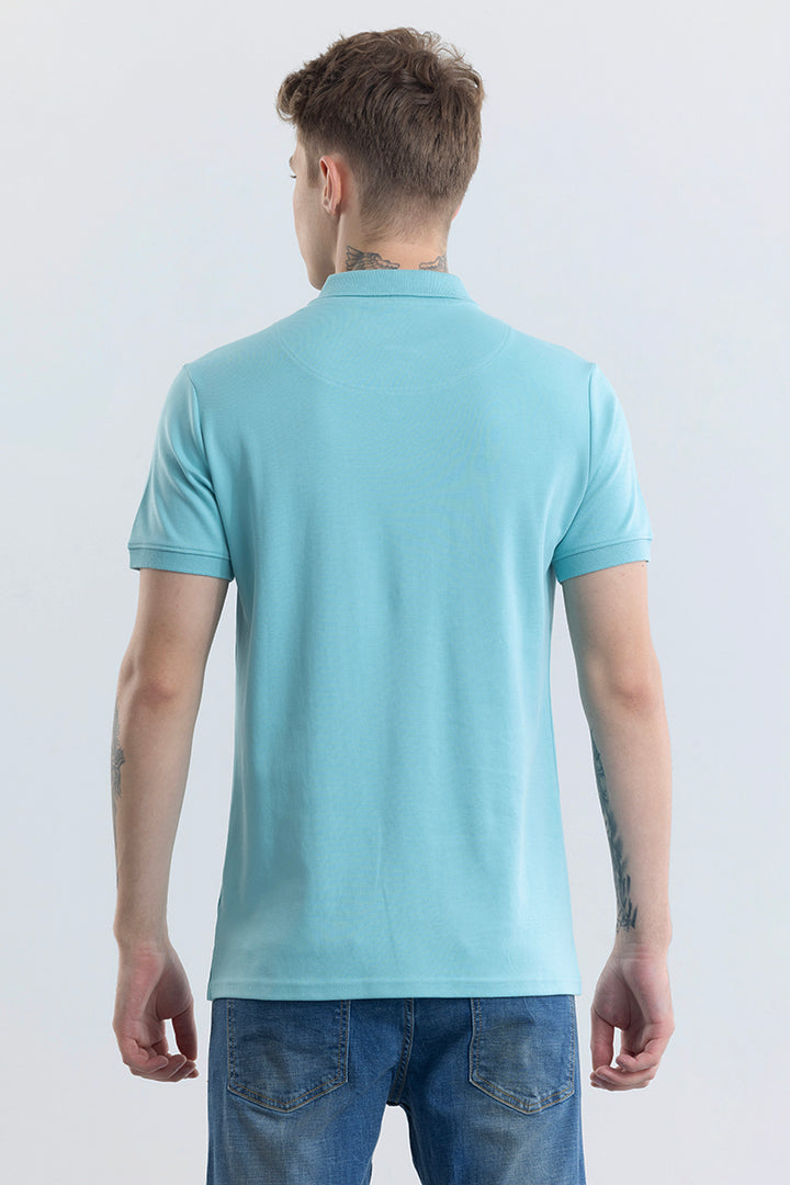 Manuela Light Blue Plain Polo T-Shirt