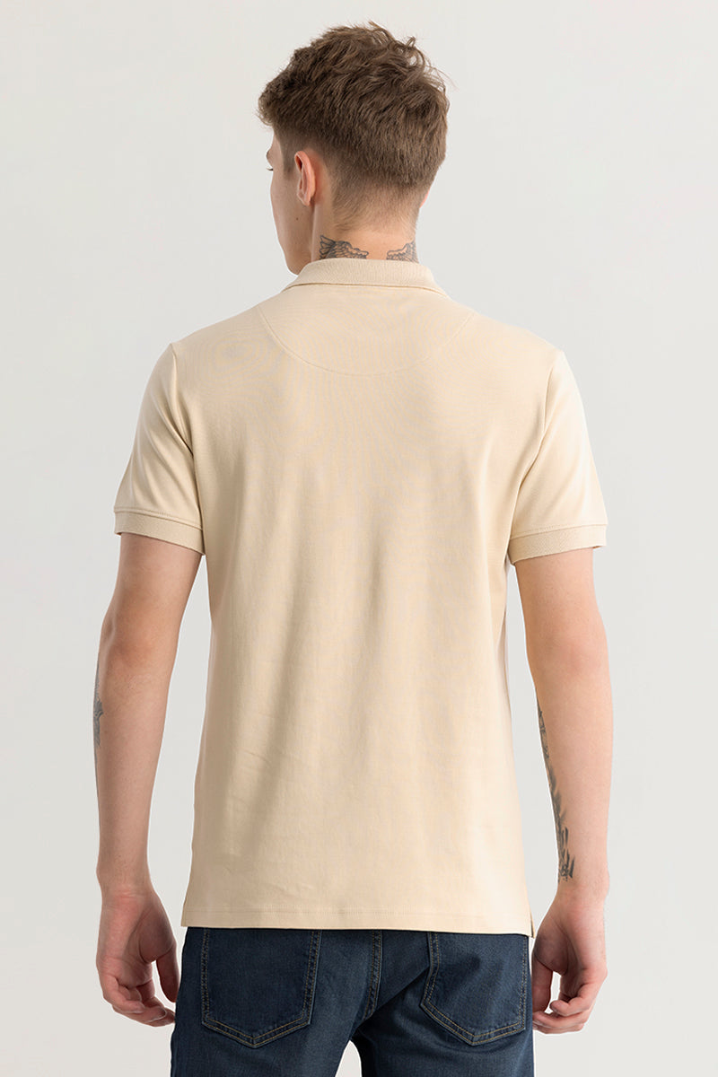 Manuela Plain Cream Polo T-Shirt