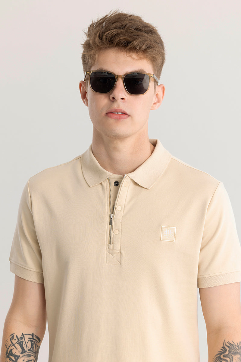 Manuela Plain Cream Polo T-Shirt