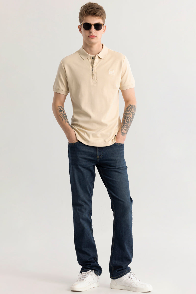 Manuela Plain Cream Polo T-Shirt