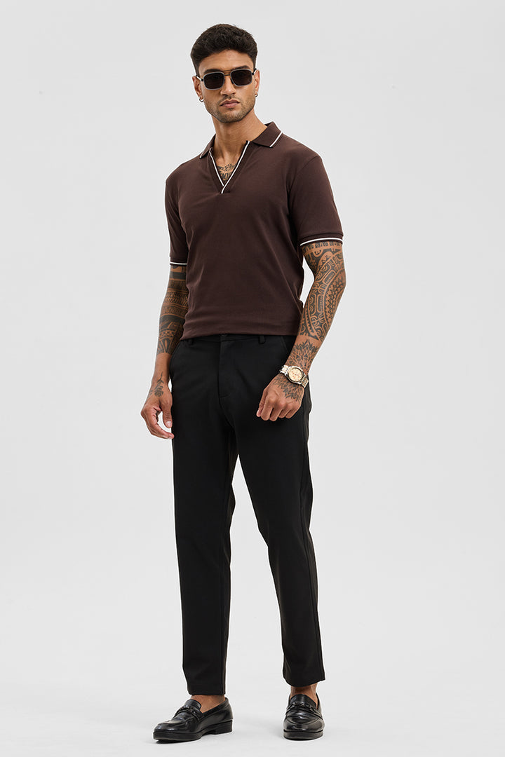 Dark Brown Polo Slim Fit T-Shirt