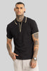 Black Zipper Polo T-Shirt