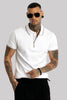 White Zipper Polo T-Shirt