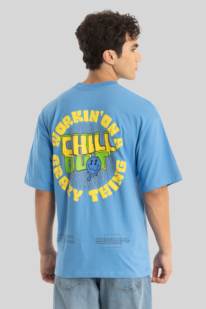 Chill Out Blue Oversized T-Shirt