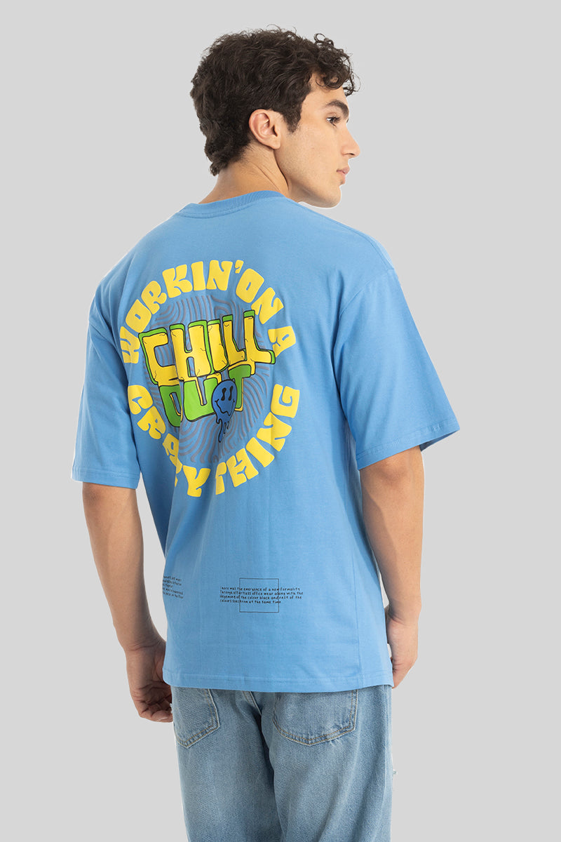 Chill Out Blue Oversized T-Shirt