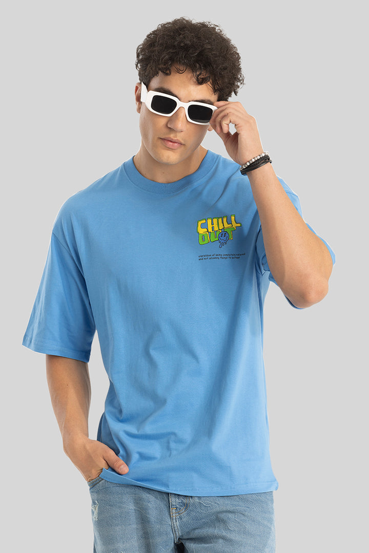 Chill Out Blue Oversized T-Shirt