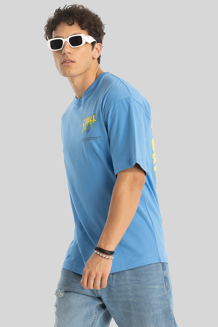 Chill Out Blue Oversized T-Shirt