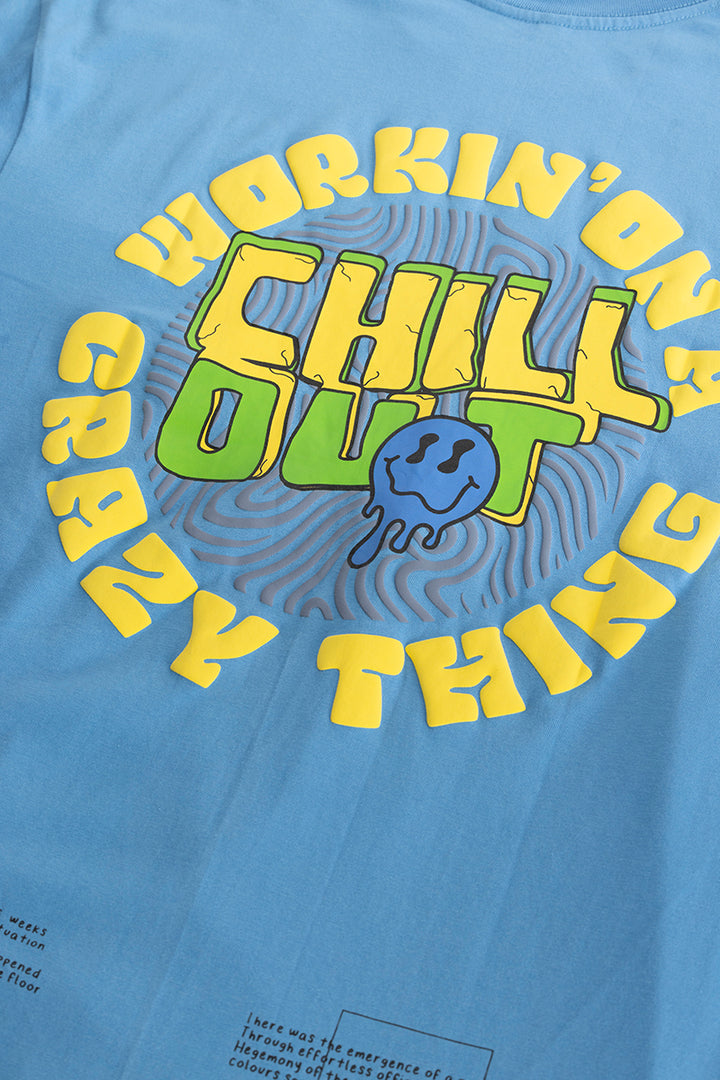 Chill Out Blue Oversized T-Shirt