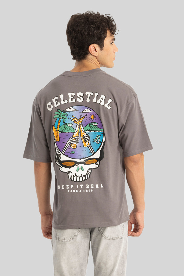 Celestial Grey Oversized T-Shirt