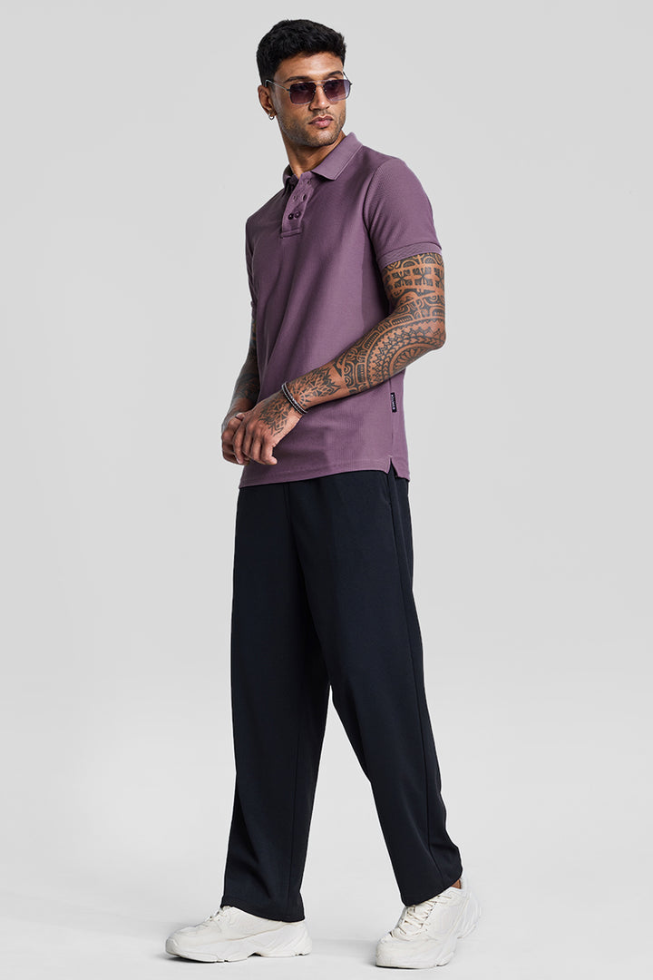 Lavender Textured Polo T-Shirt