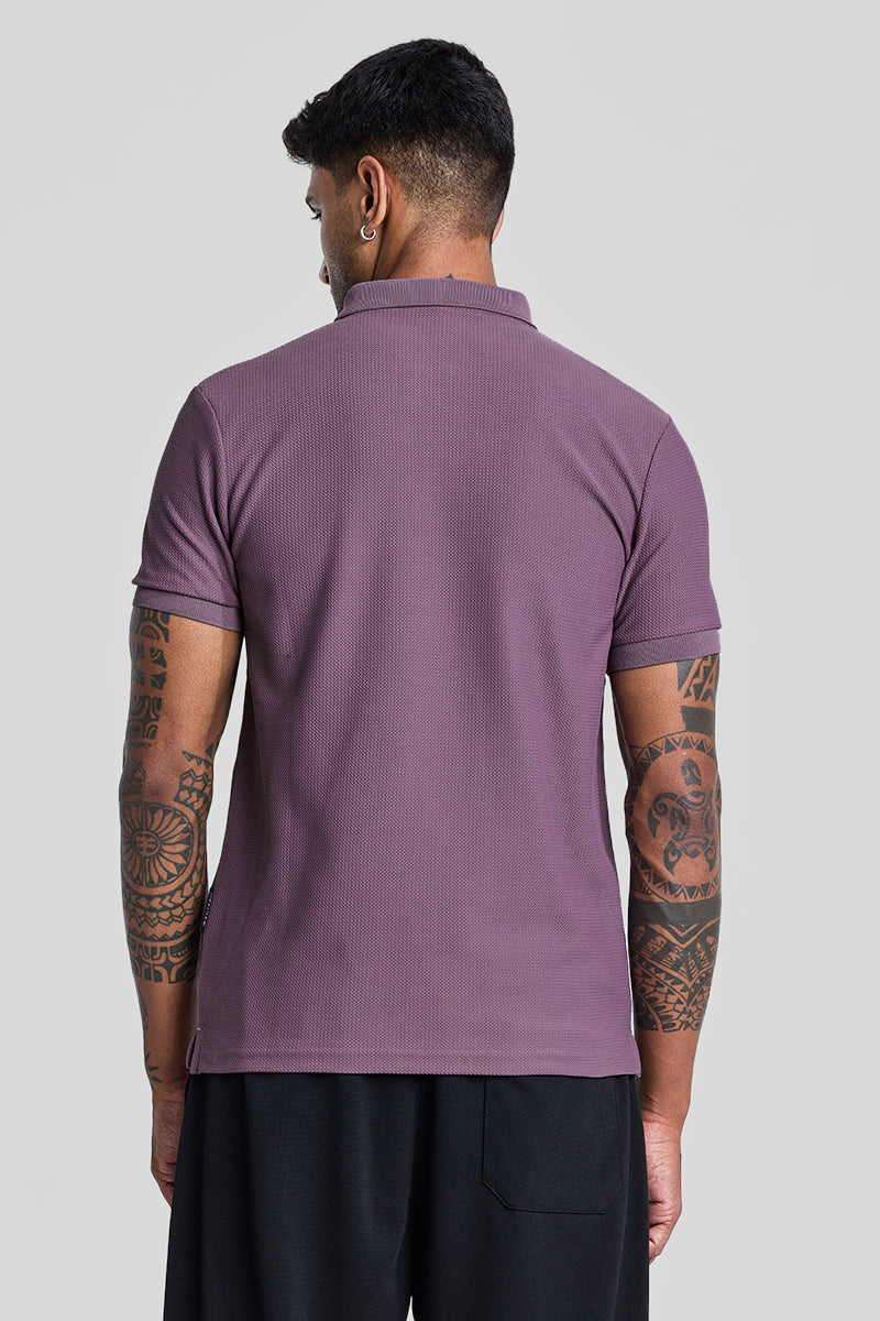 Lavender Textured Polo T-Shirt