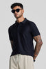 Black Textured Polo T-Shirt