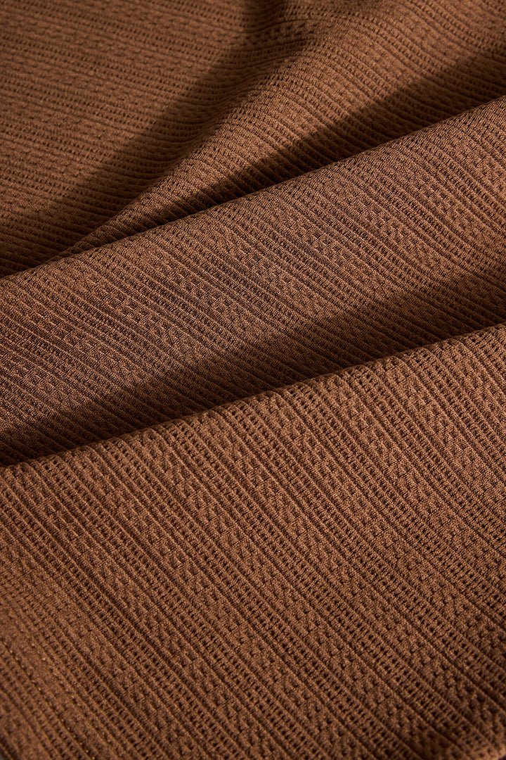 Brown Textured Polo T-Shirt