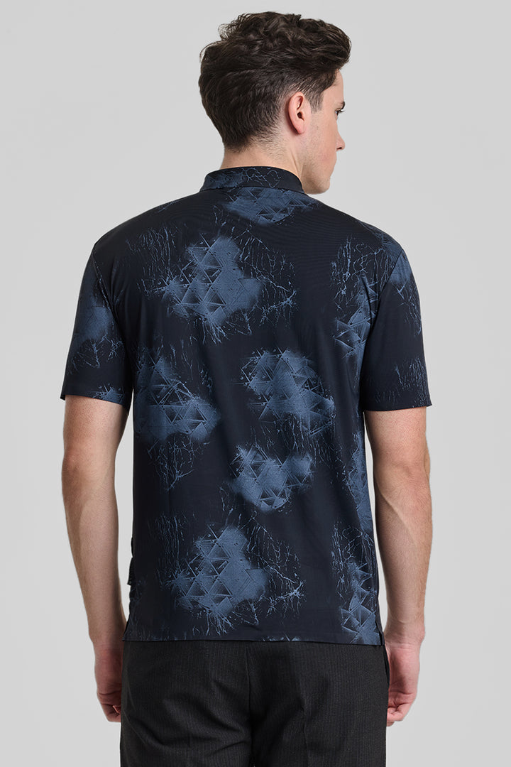 Black Stitchless Polo T-Shirt