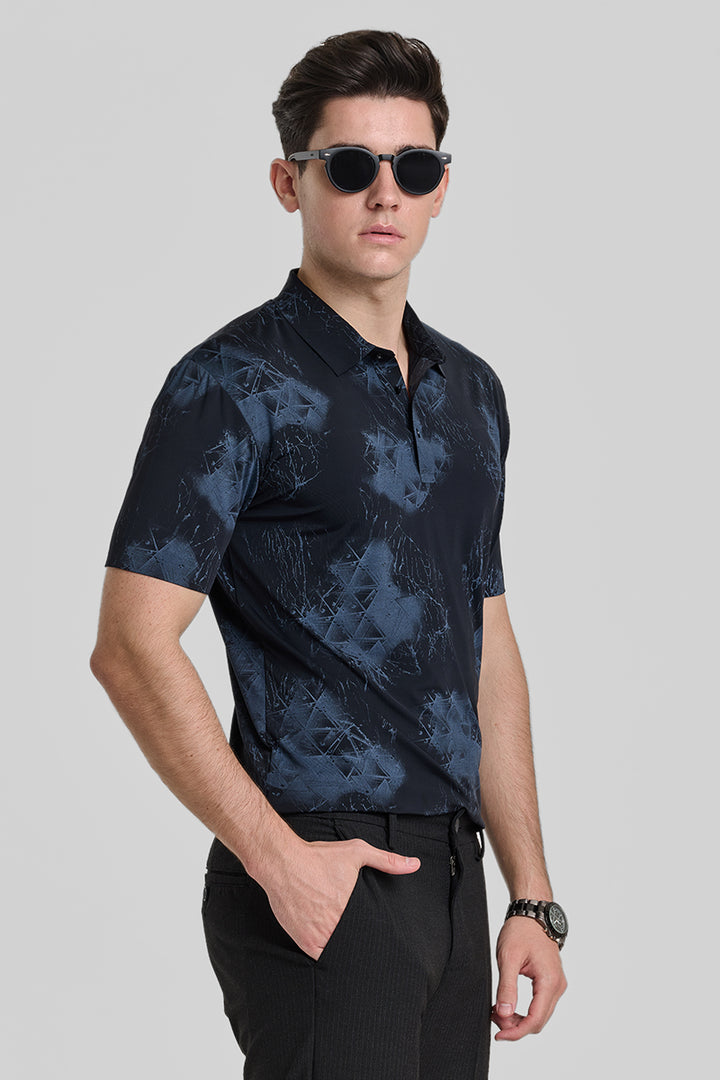 Black Stitchless Polo T-Shirt