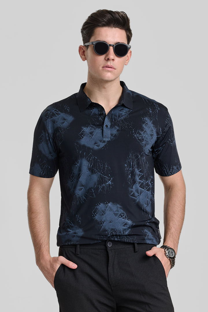 Black Stitchless Polo T-Shirt