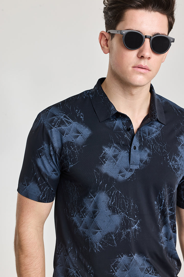 Black Stitchless Polo T-Shirt