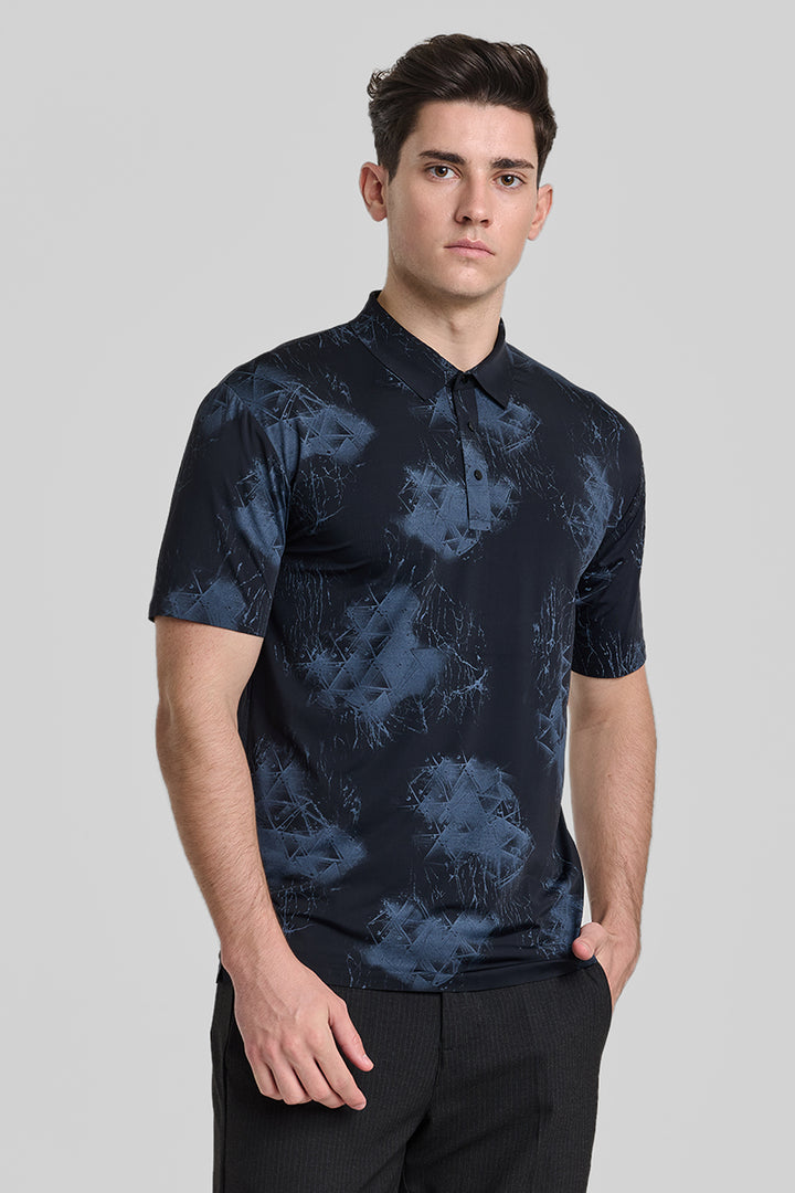 Black Stitchless Polo T-Shirt