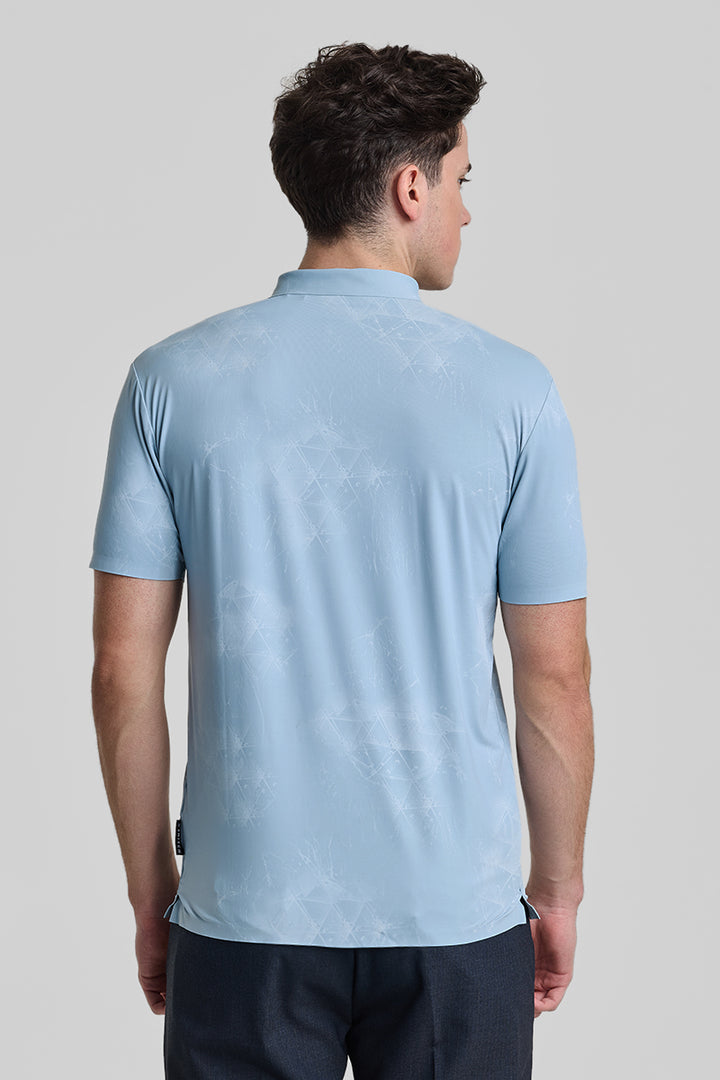 Sky Blue Stitchless Polo T-Shirt