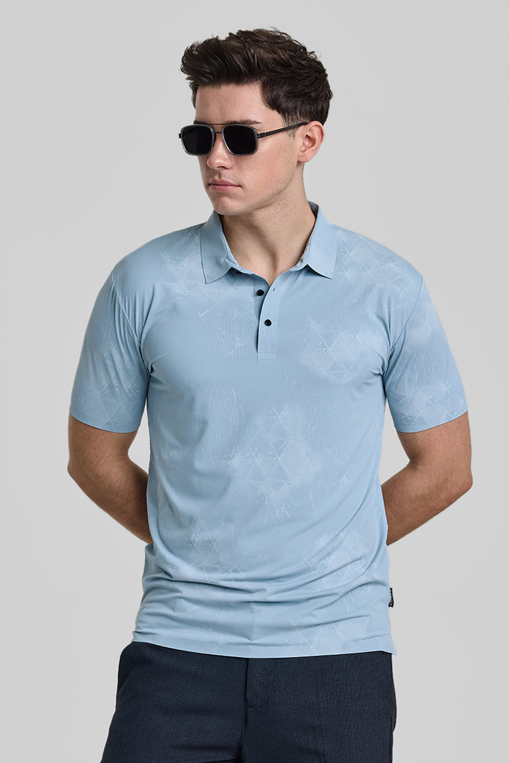 Sky Blue Stitchless Polo T-Shirt