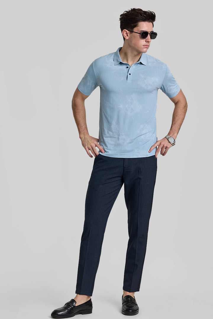 Sky Blue Stitchless Polo T-Shirt