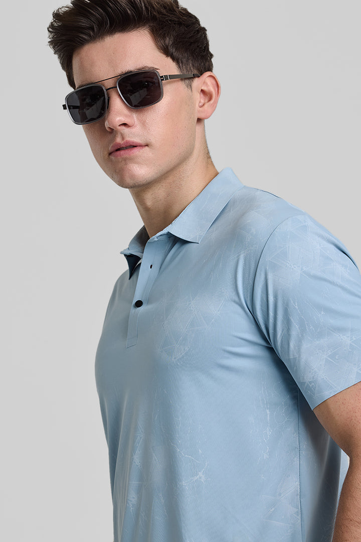 Sky Blue Stitchless Polo T-Shirt