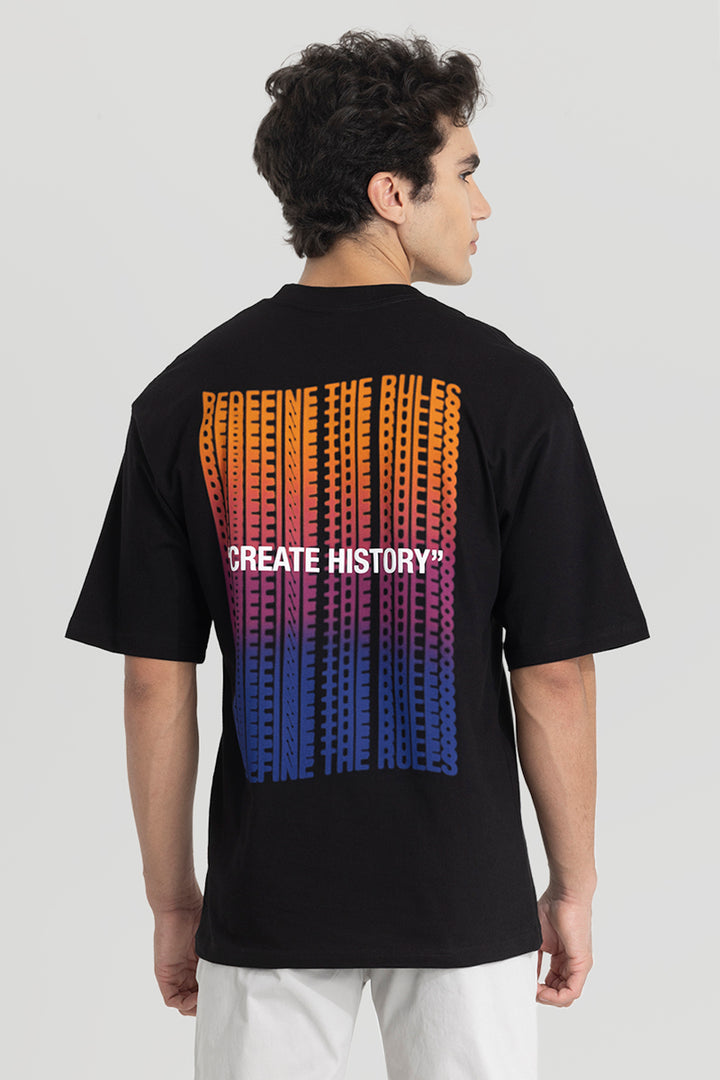 Create History Black Oversized T-Shirt