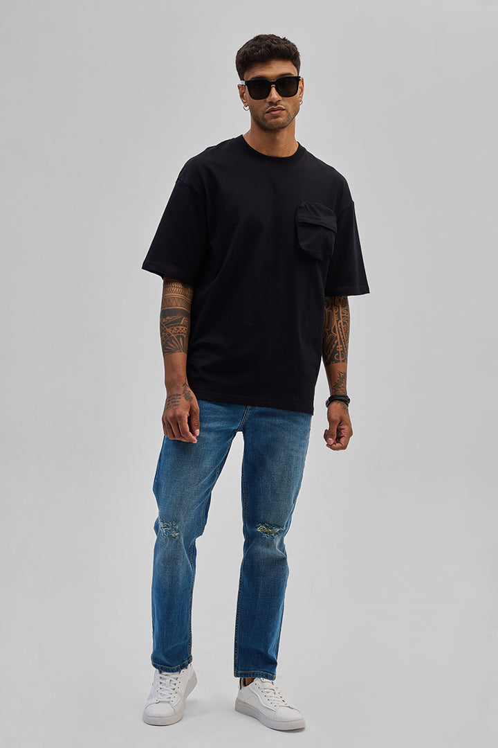 Black Utility Pocket Oversized T-Shirt