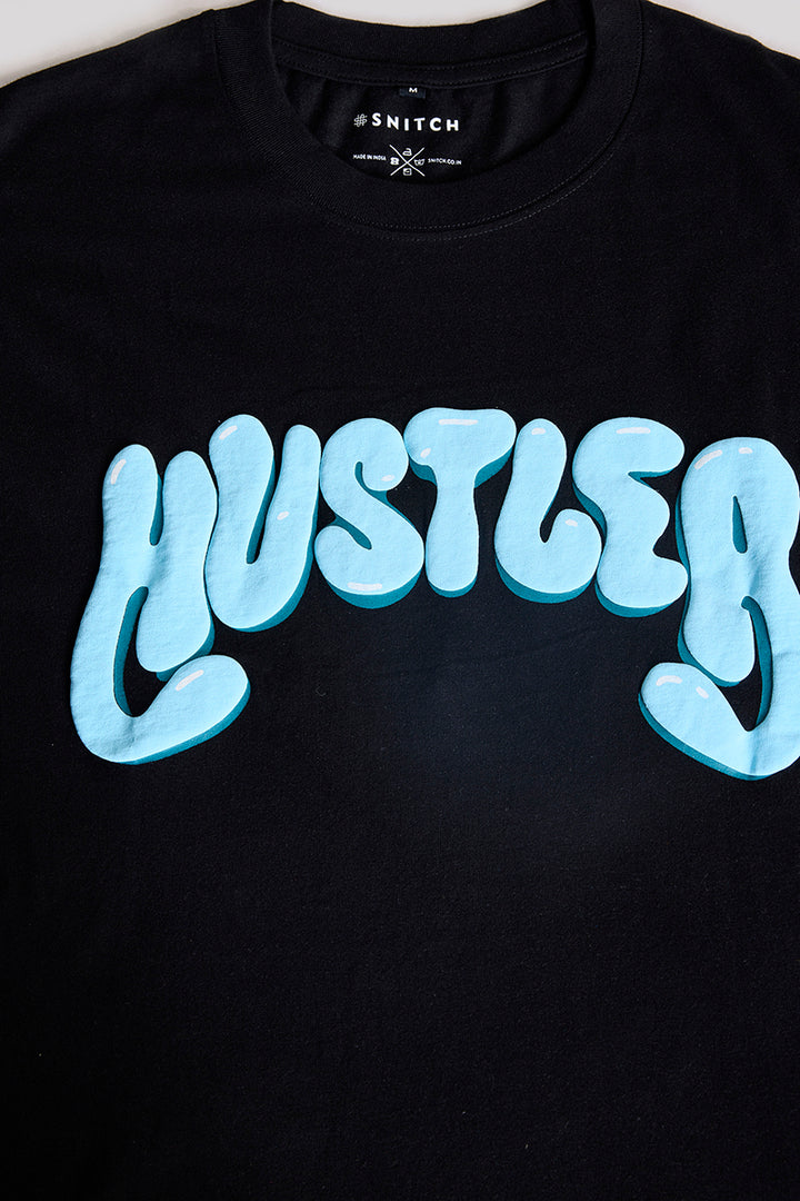 Hustler Black Oversized Fit T-Shirt