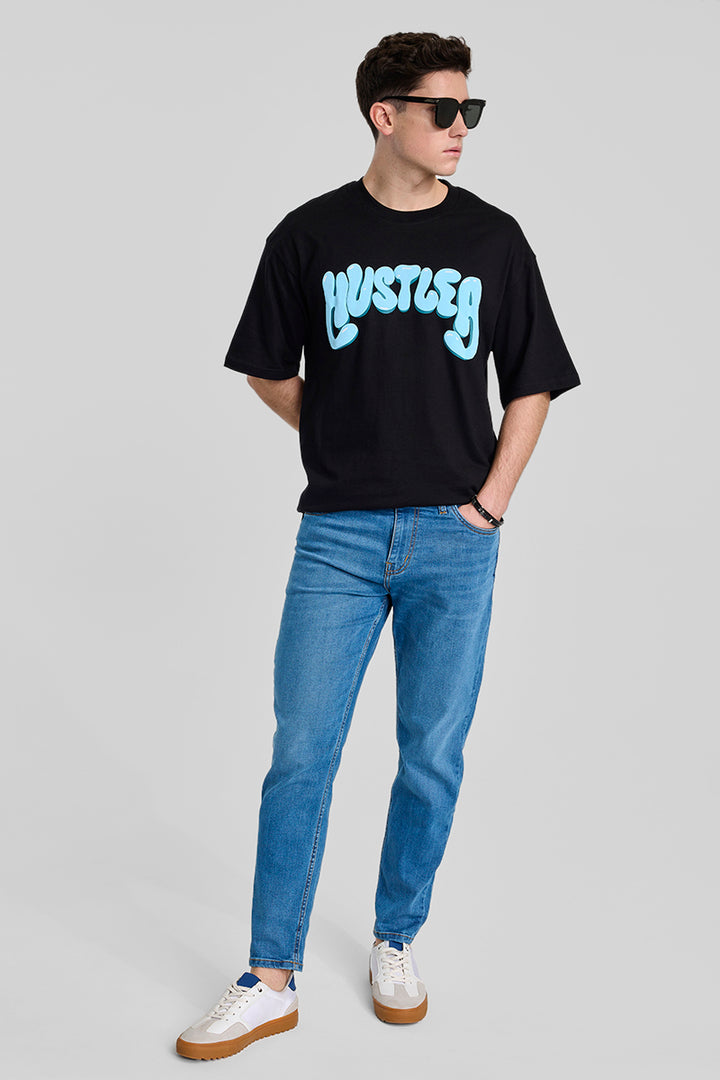 Hustler Black Oversized Fit T-Shirt